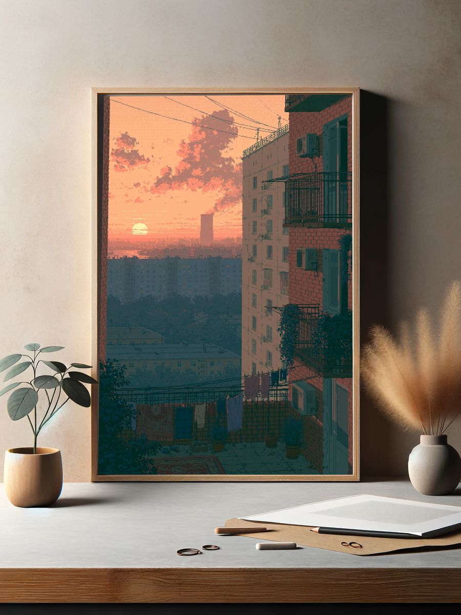 Sunset Apartment View Photography Poster. — room view 2