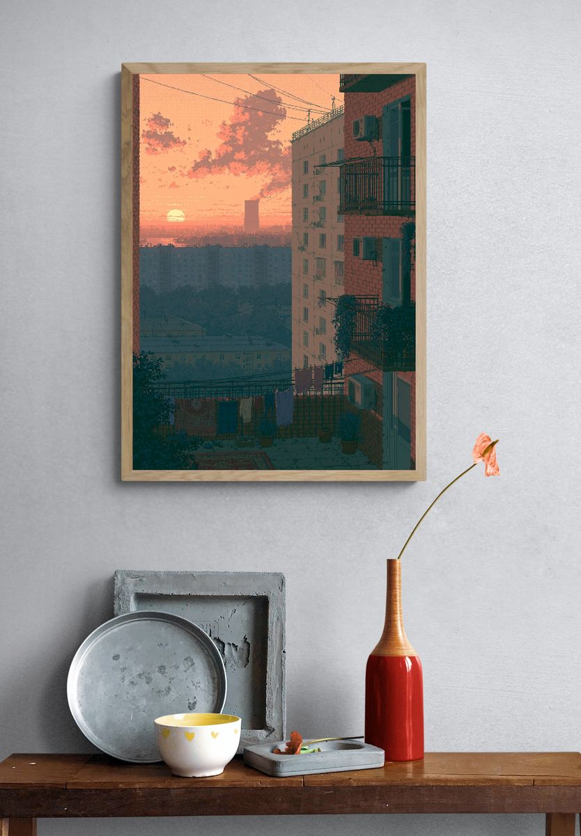 Sunset Apartment View Photography Poster. — room view 3
