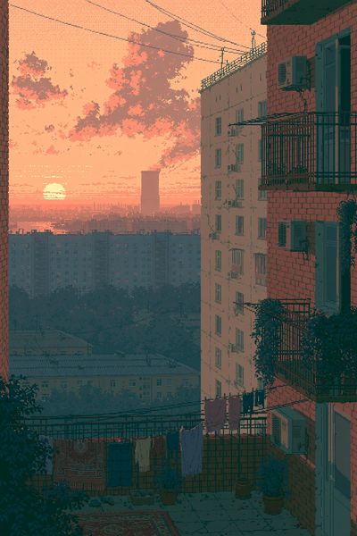 Sunset Apartment View Photography Poster.