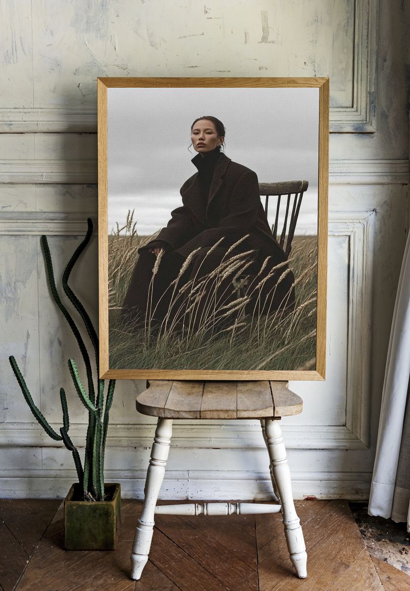 Moody Field Portrait Photography Poster. room preview