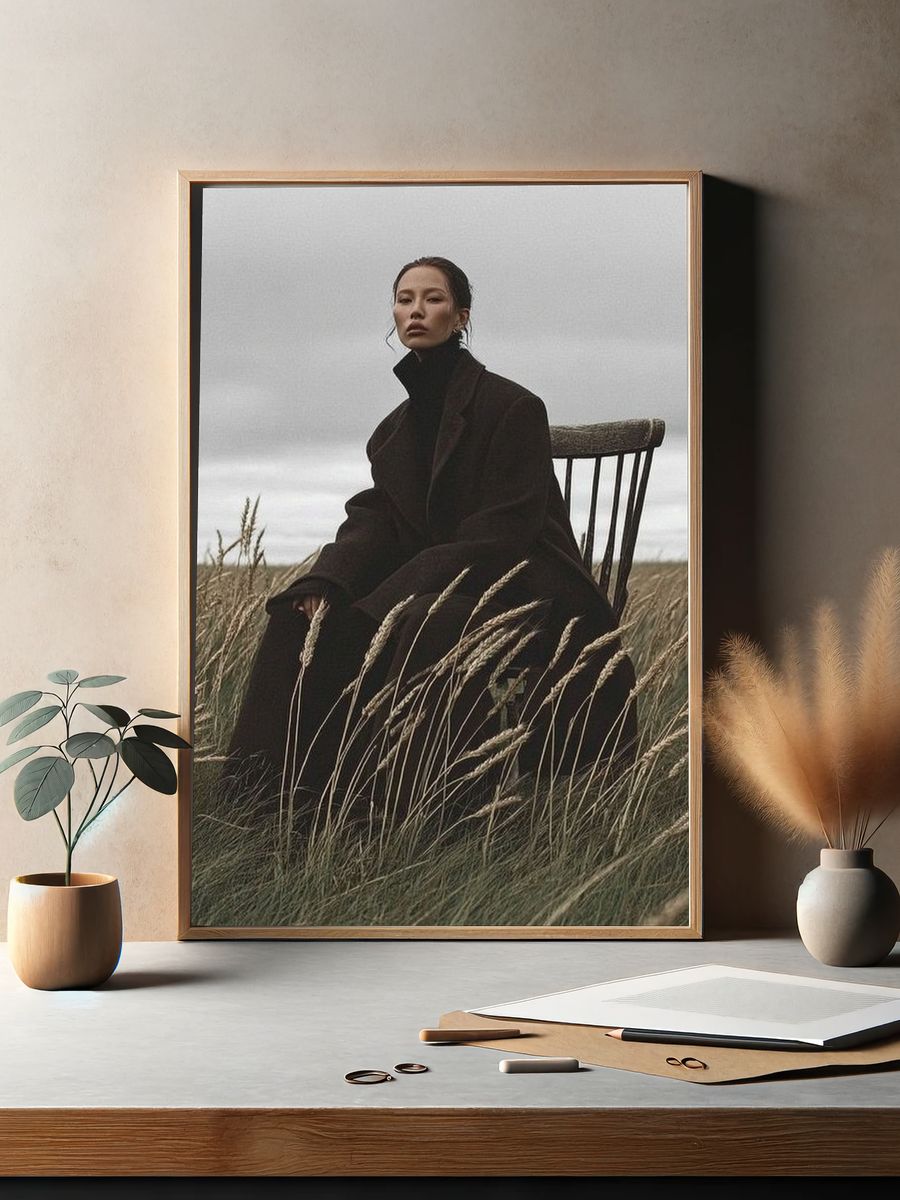 Moody Field Portrait Photography Poster. — room view 2