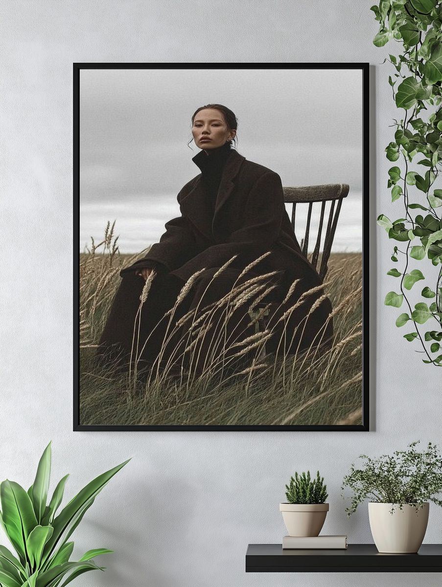 Moody Field Portrait Photography Poster. — room view 4