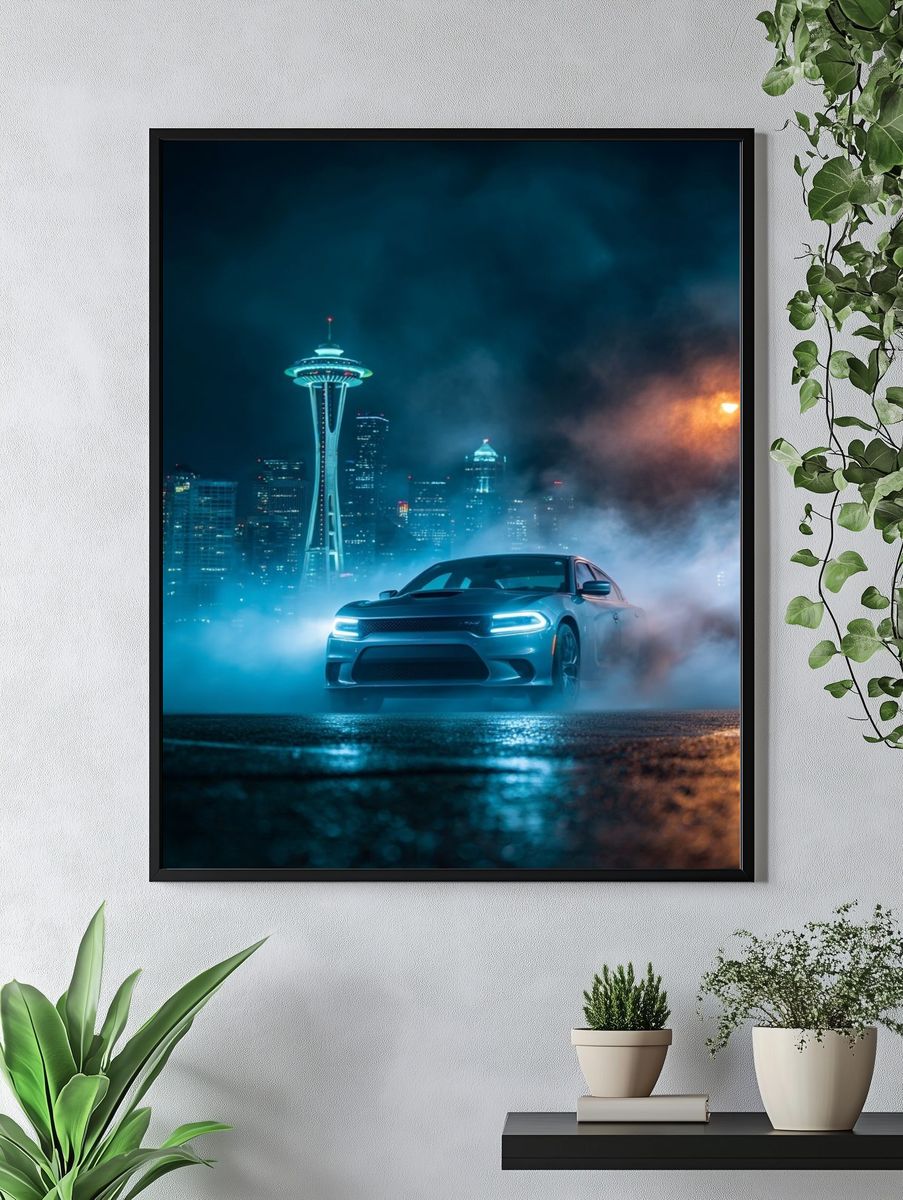 Seattle Night Drift Photography Poster. — room view 4