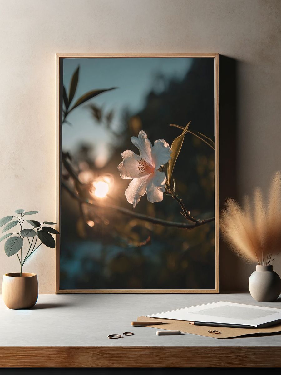Sunlit Blossom Photography Poster. — room view 2