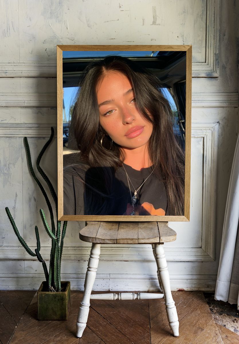 Sunlit Car Selfie Portrait Print. room preview