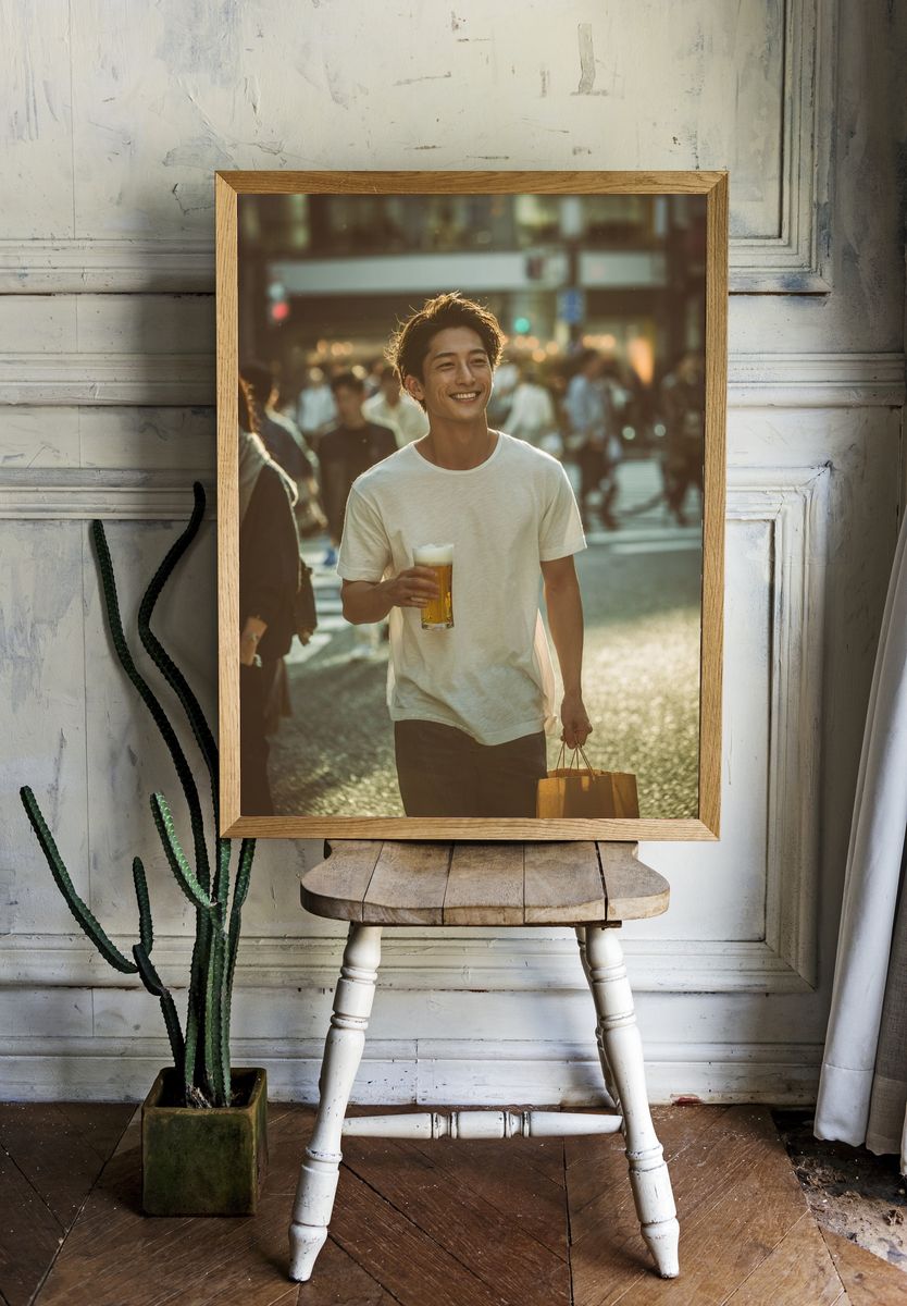 Smiling City Stroll Photography Poster. — room view 1
