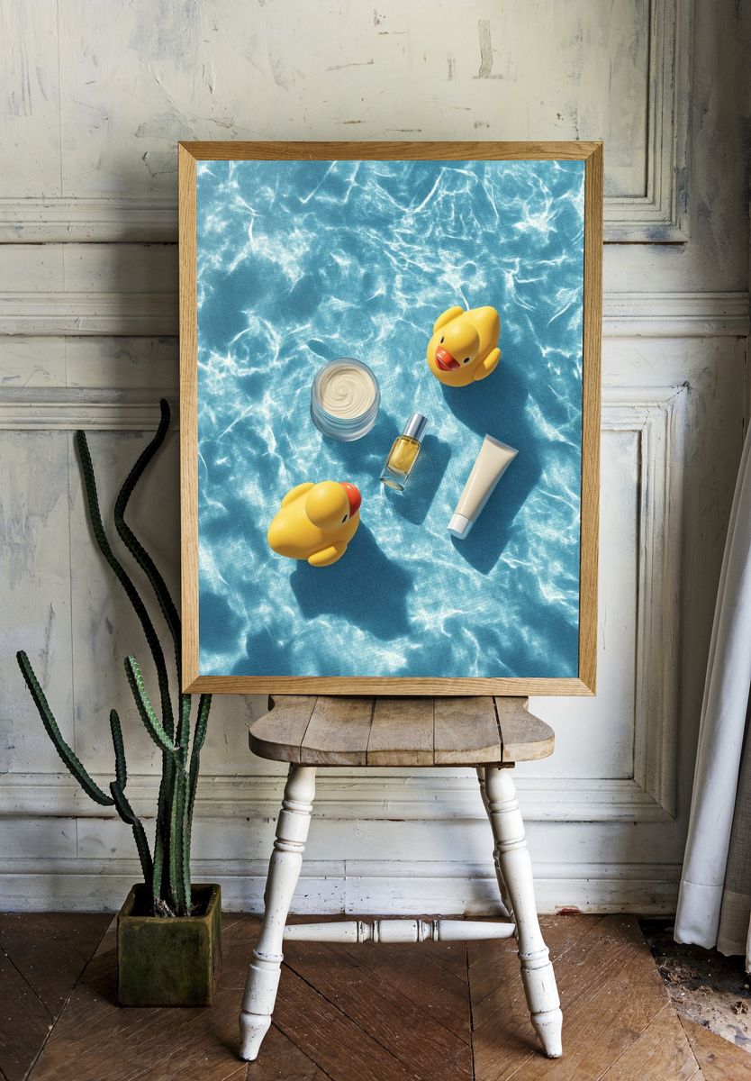 Poolside Bath Toys Still Life Poster. — room view 1