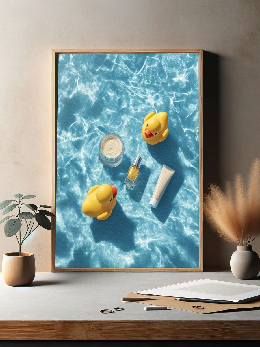 Poolside Bath Toys Still Life Poster. — room view 2