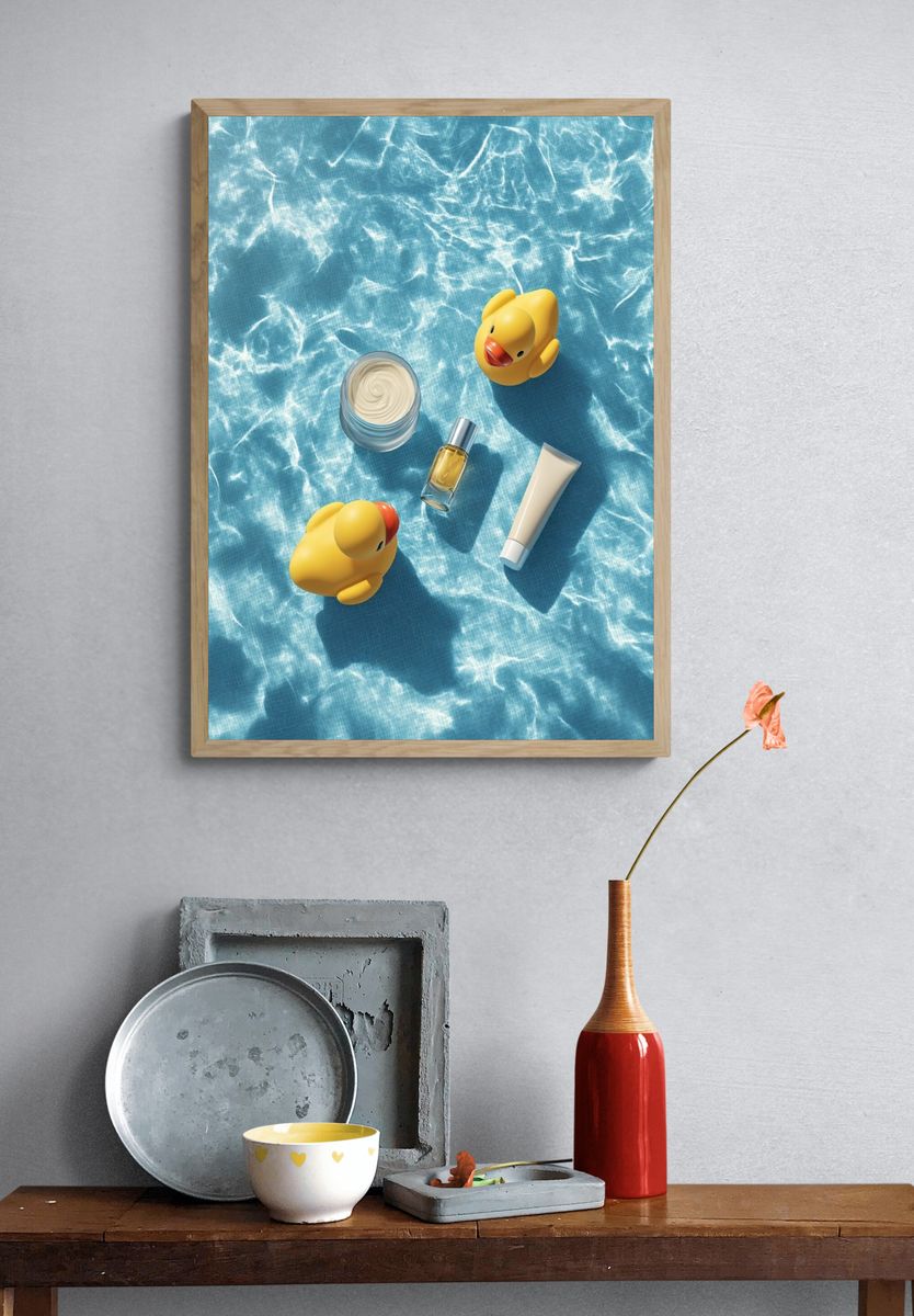 Poolside Bath Toys Still Life Poster. — room view 3