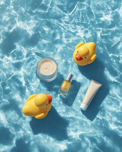 Poolside Bath Toys Still Life Poster.