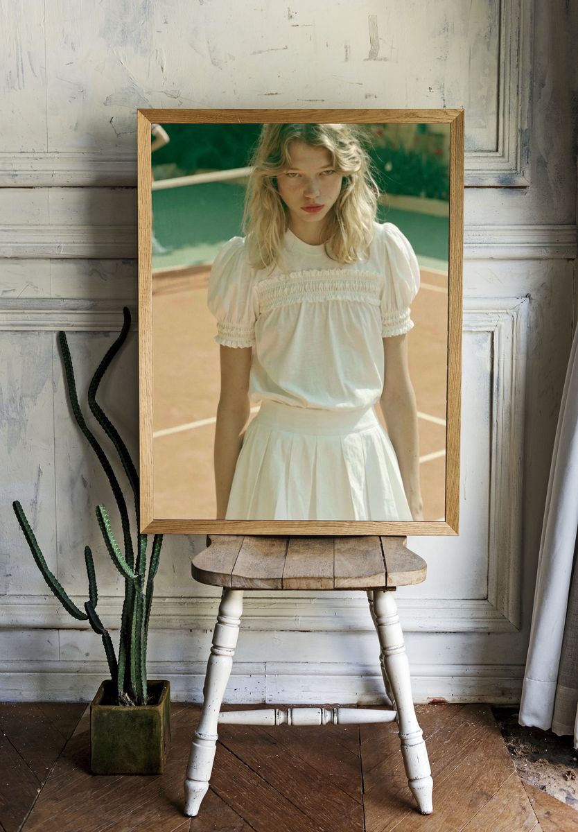 Vintage Tennis Court Portrait Print. — room view 1