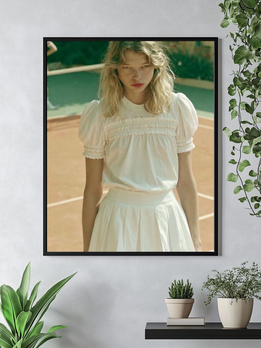 Vintage Tennis Court Portrait Print. — room view 4