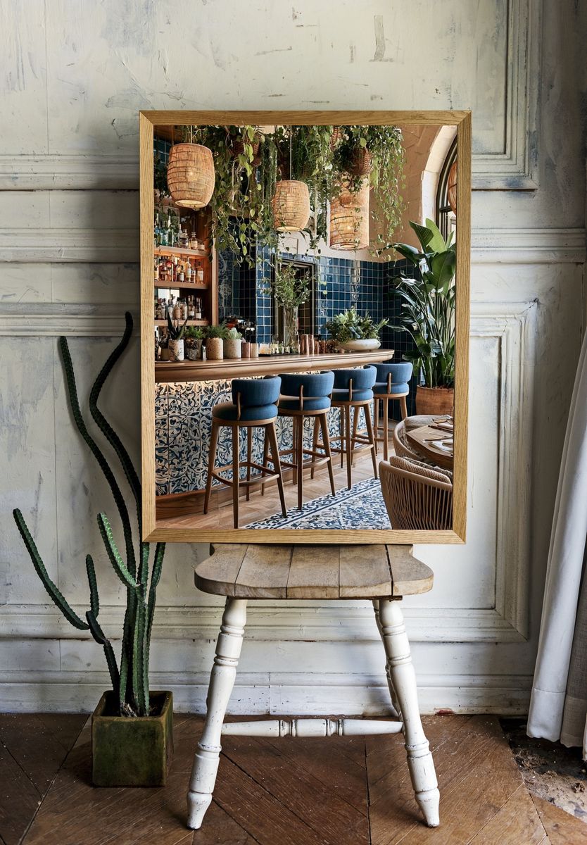 Tropical Bar Interior Photography Poster. room preview
