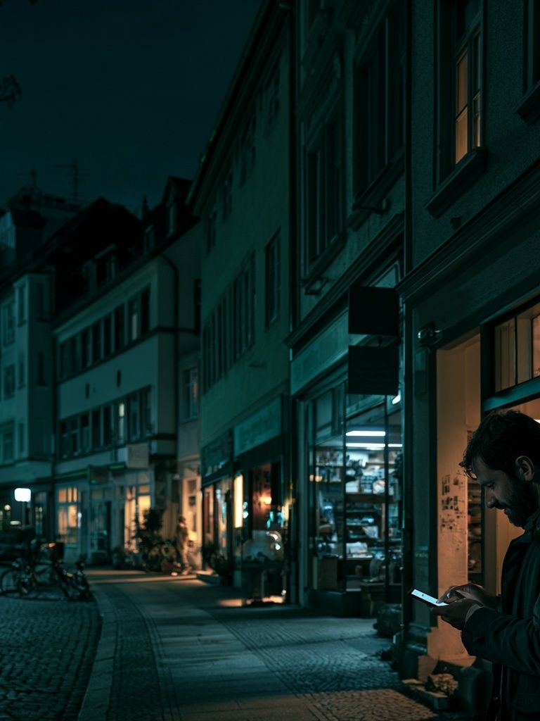 Night Street Scene Photography Poster. poster detail