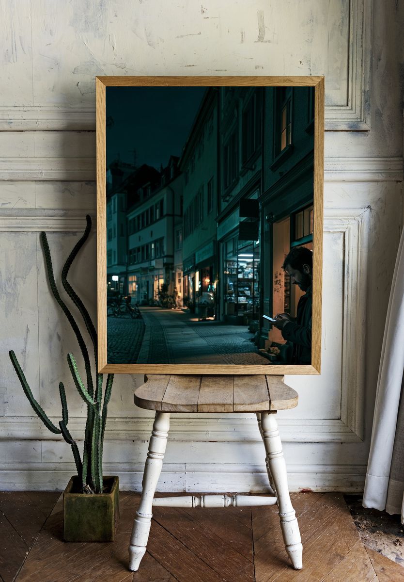 Night Street Scene Photography Poster. room preview