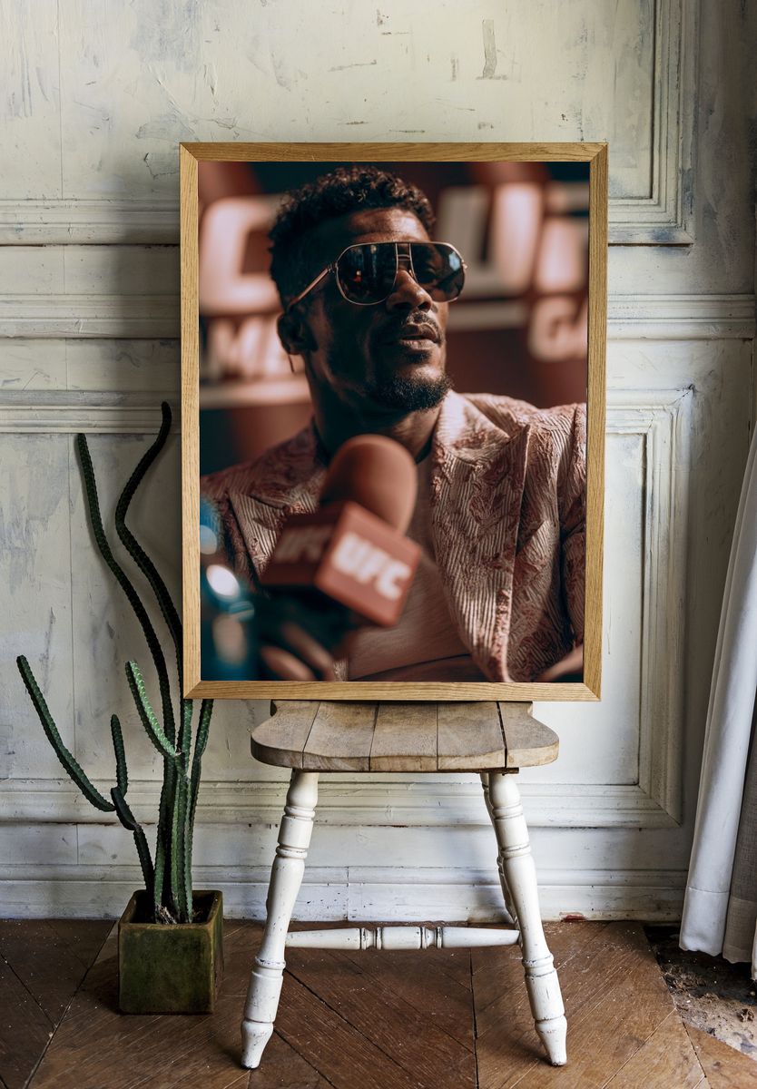 Stylish Music Interview Portrait Print. — room view 1