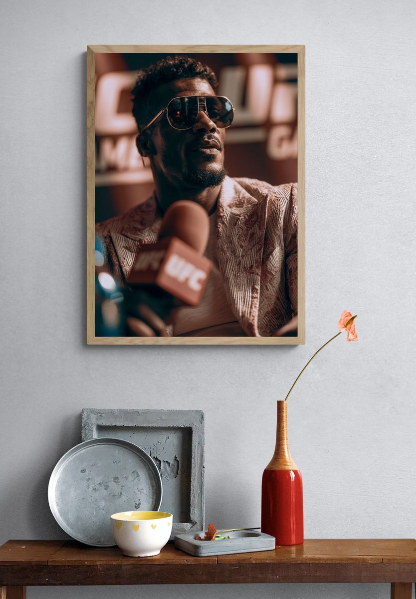 Stylish Music Interview Portrait Print. — room view 3