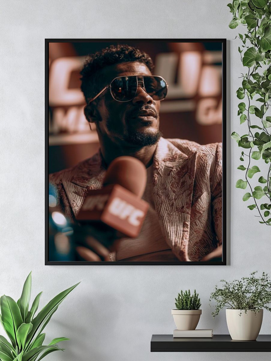 Stylish Music Interview Portrait Print. — room view 4