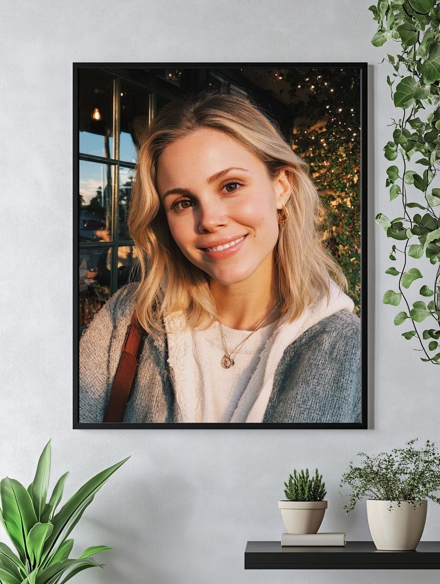 Smiling Blonde Portrait Photography Poster. — room view 4