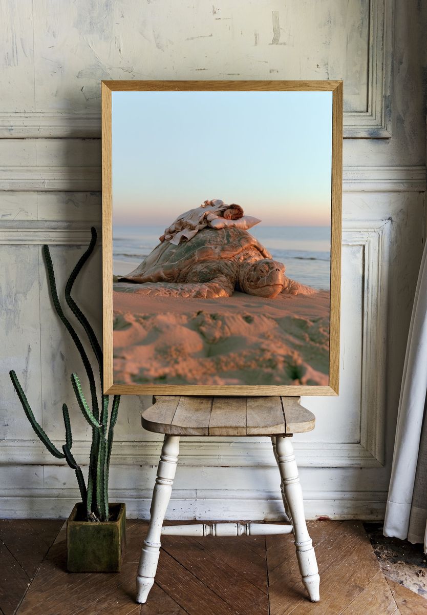 Sea Turtle Beach Dream Photography Print. — room view 1