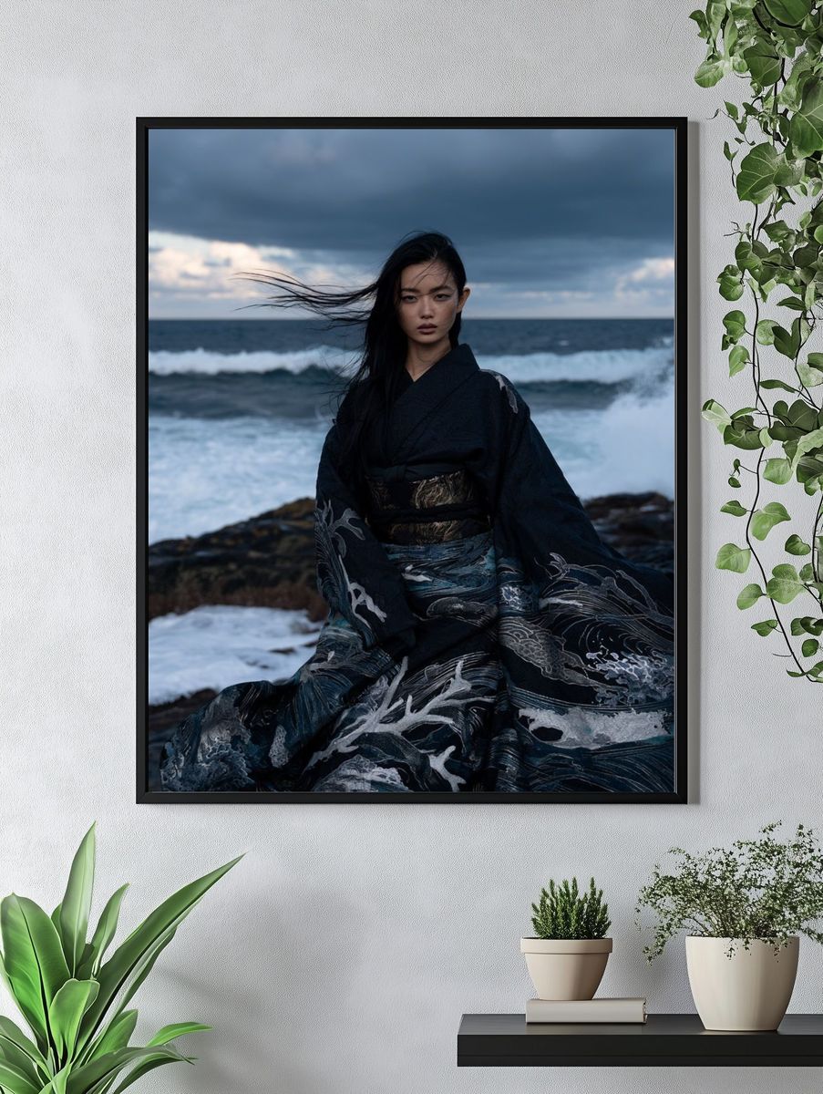 Stormy Seaside Portrait Photography Poster. — room view 4