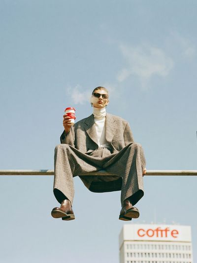 Coffee Break Fashion Portrait Poster.