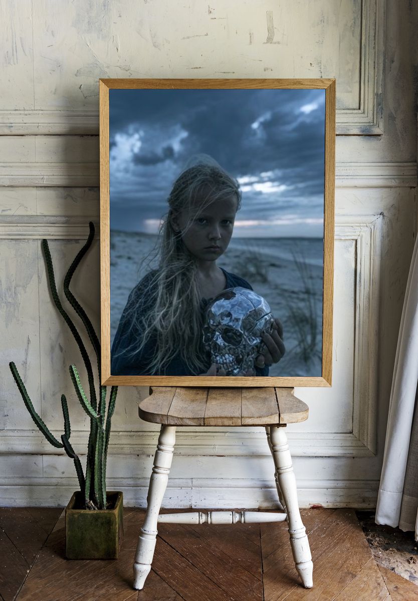Stormy Beach Portrait Poster. — room view 1