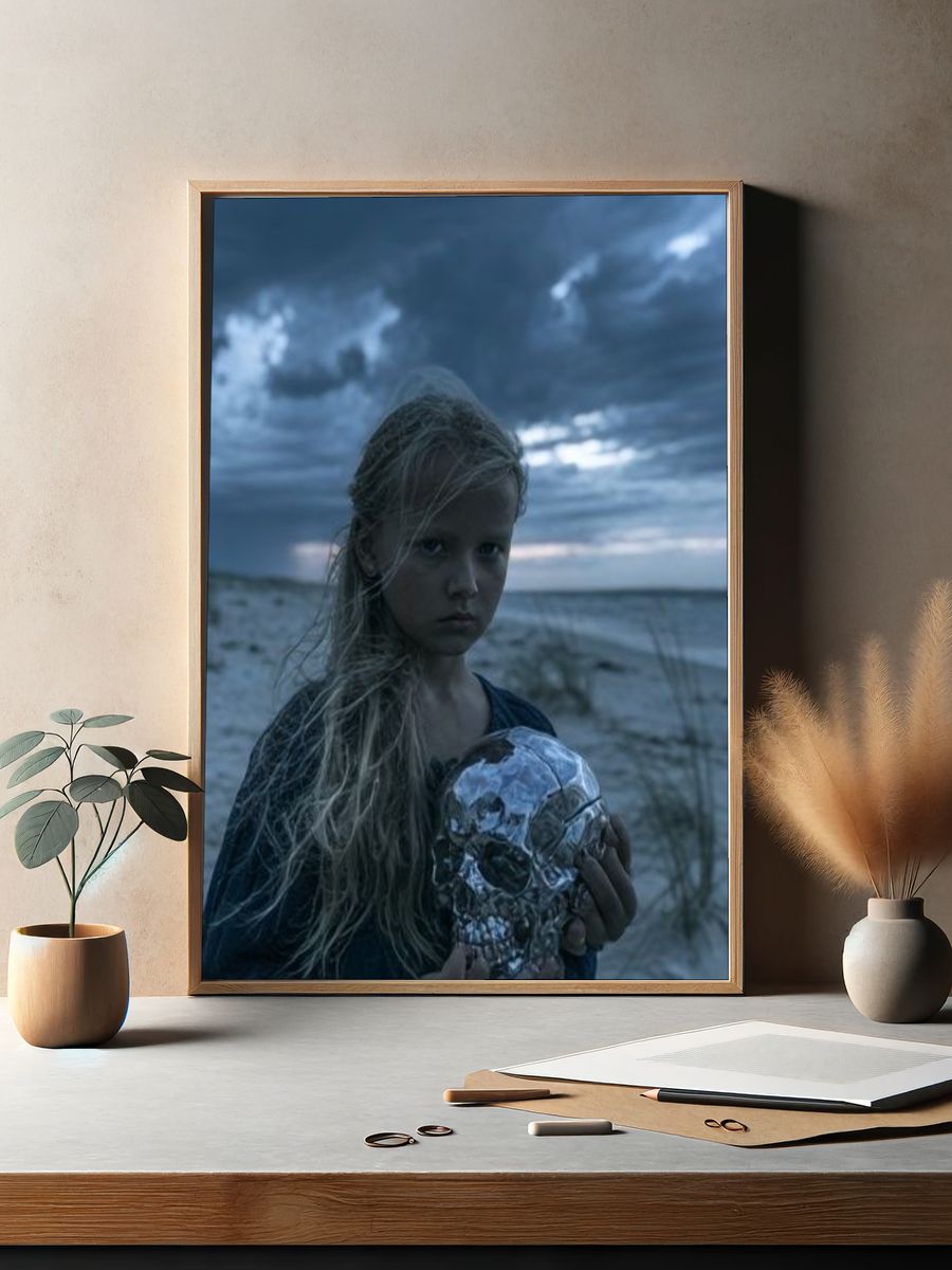 Stormy Beach Portrait Poster. — room view 2