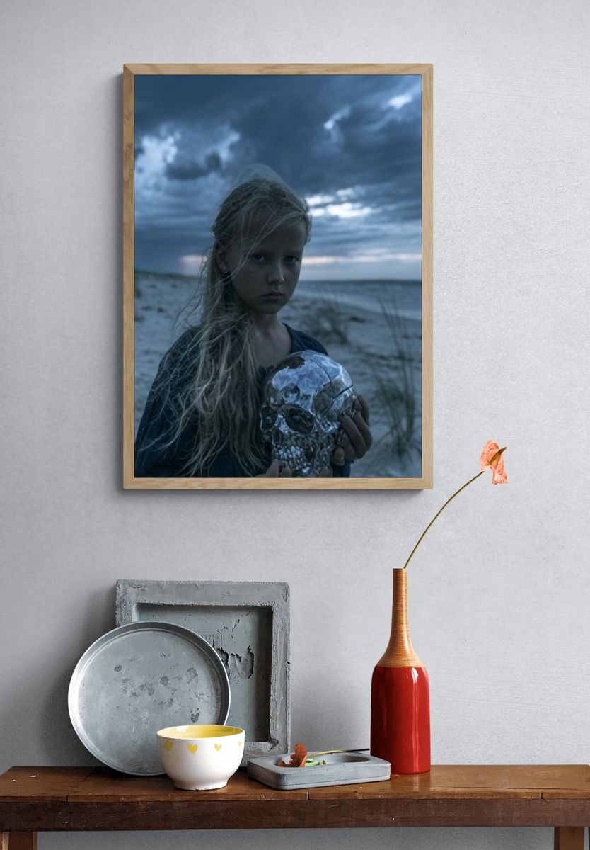 Stormy Beach Portrait Poster. — room view 3