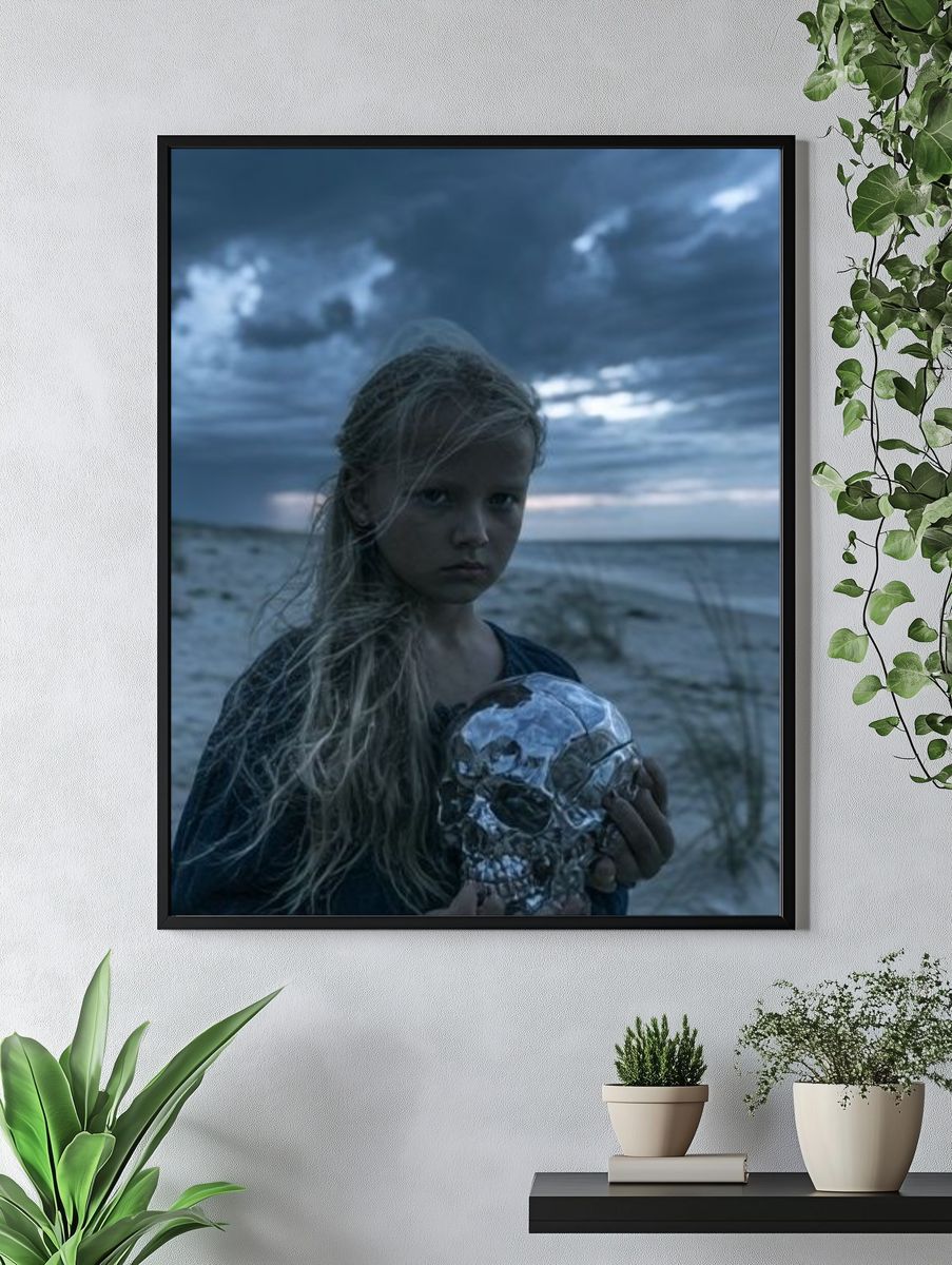Stormy Beach Portrait Poster. — room view 4