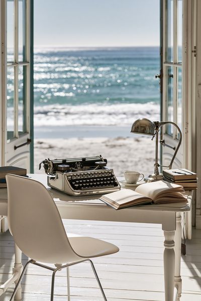 Seaside Writing Desk Photography Poster.