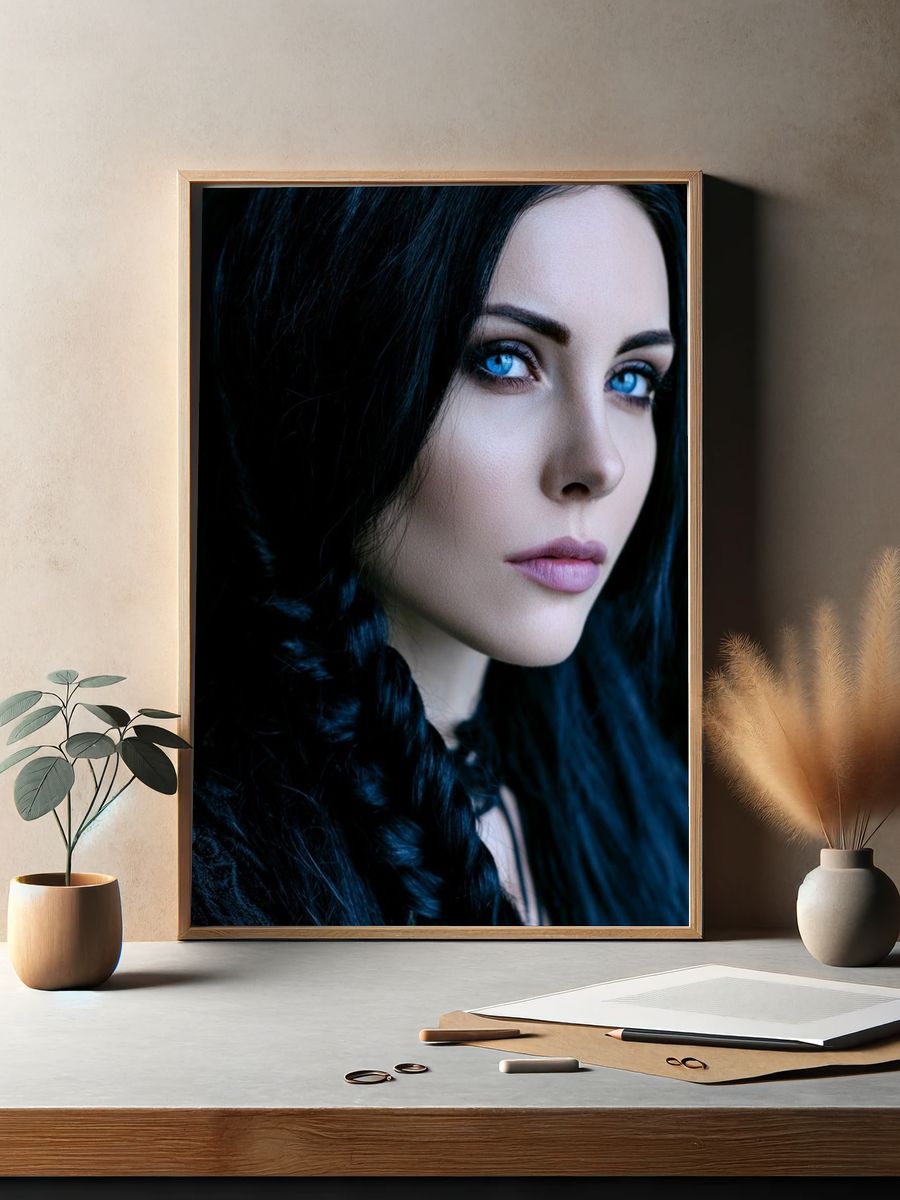 Blue-Eyed Portrait Photography Poster. — room view 2