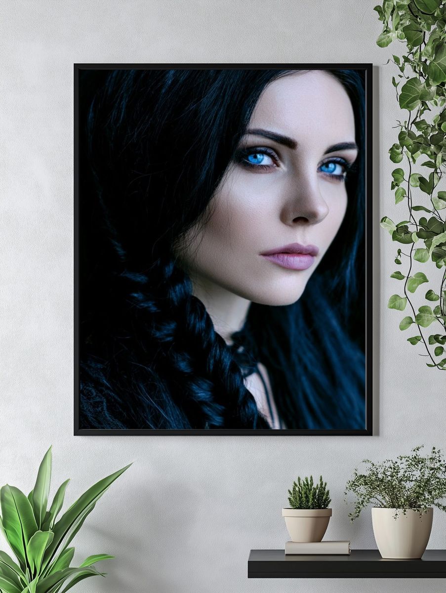 Blue-Eyed Portrait Photography Poster. — room view 4