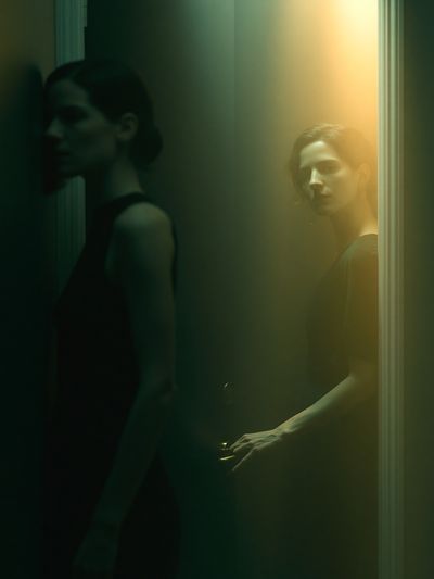 Moody Portrait in Green Light Poster.