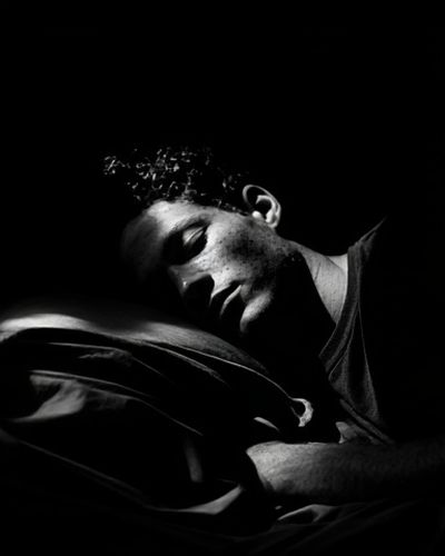 Sleeping Portrait Black-White Poster.