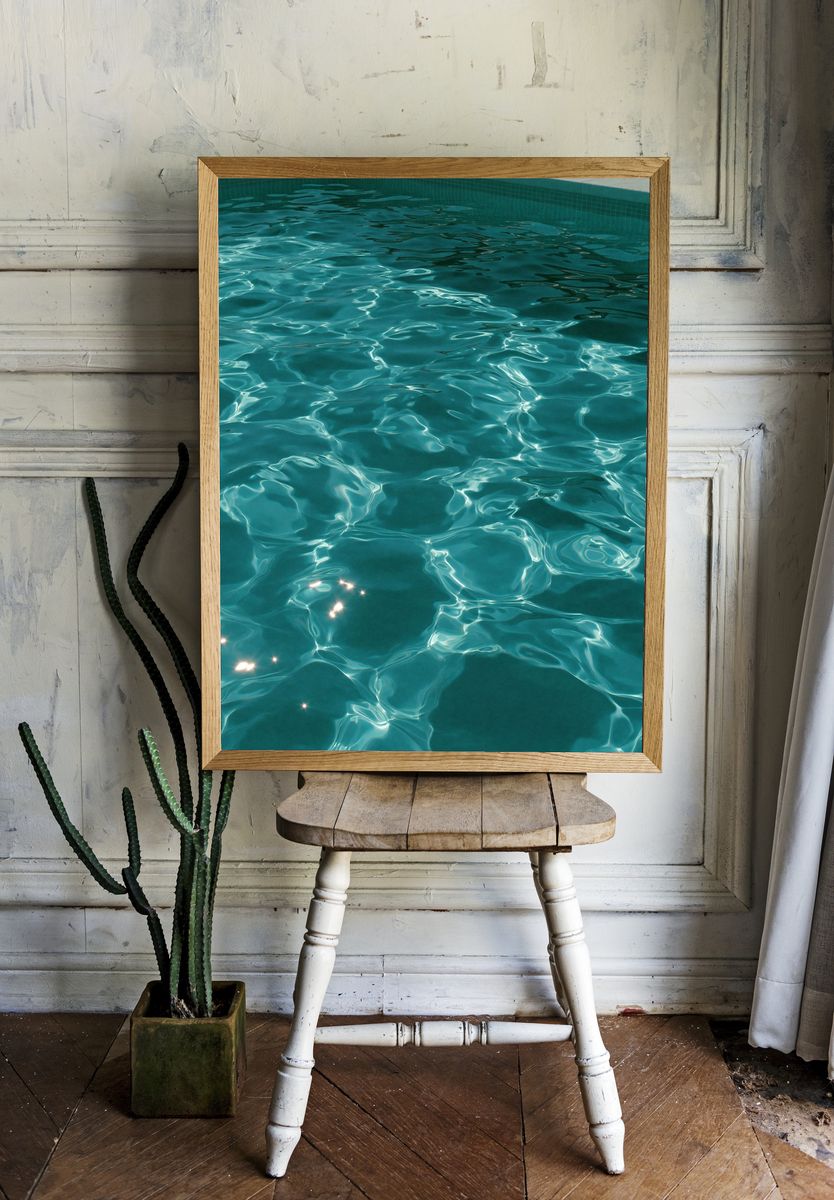 Turquoise Pool Water Photography Poster. room preview