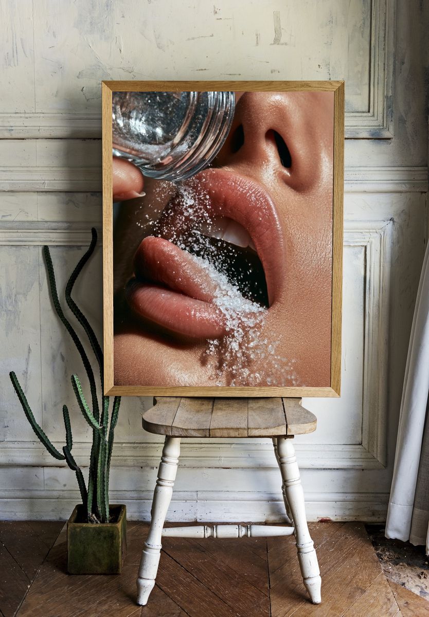 Salt Pour Portrait Photography Poster. room preview