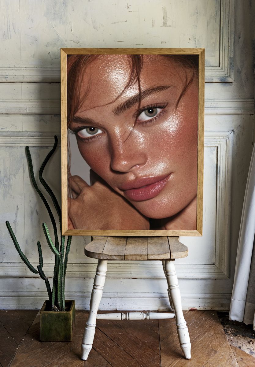 Glossy Portrait Photography Poster. room preview