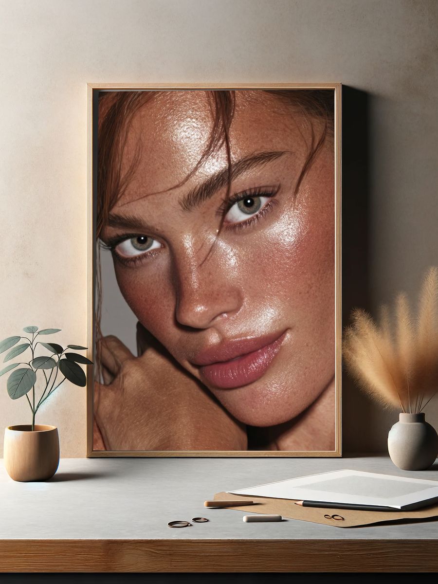 Glossy Portrait Photography Poster. — room view 2