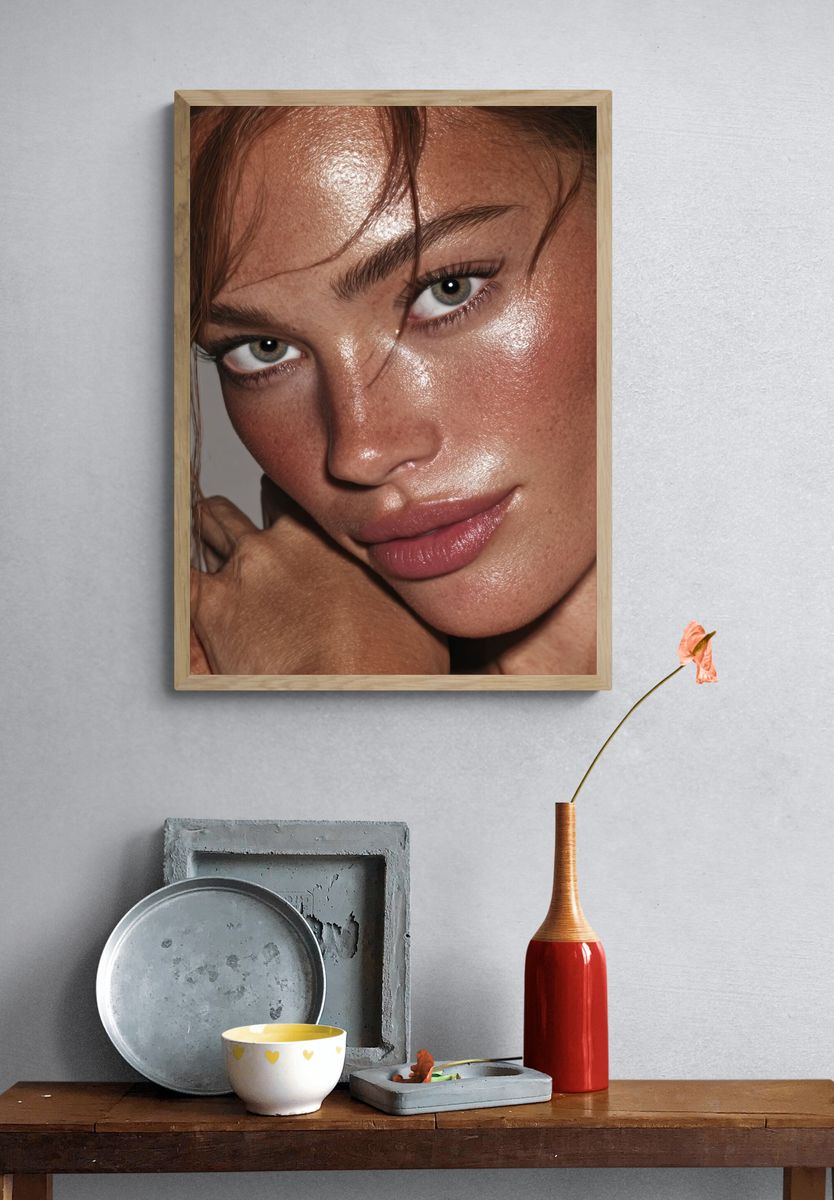 Glossy Portrait Photography Poster. — room view 3