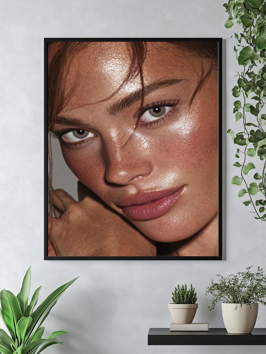 Glossy Portrait Photography Poster. — room view 4