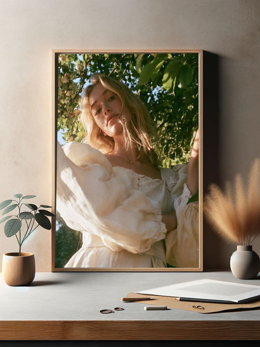 Sunlit Garden Portrait Photography Poster. — room view 2