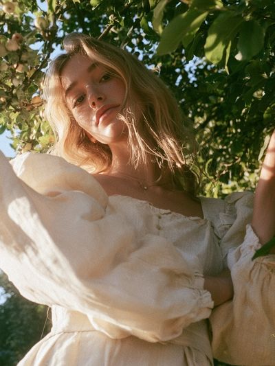 Sunlit Garden Portrait Photography Poster.