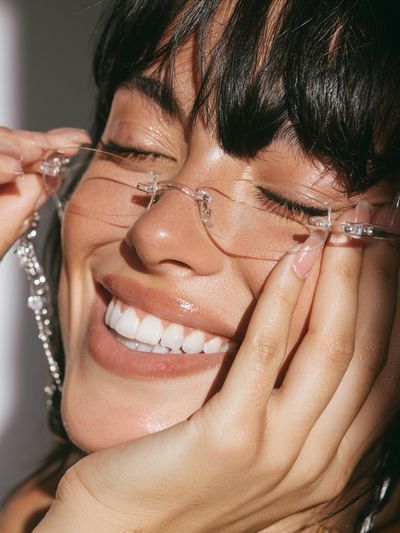 Smiling Woman Portrait Photography Poster. poster