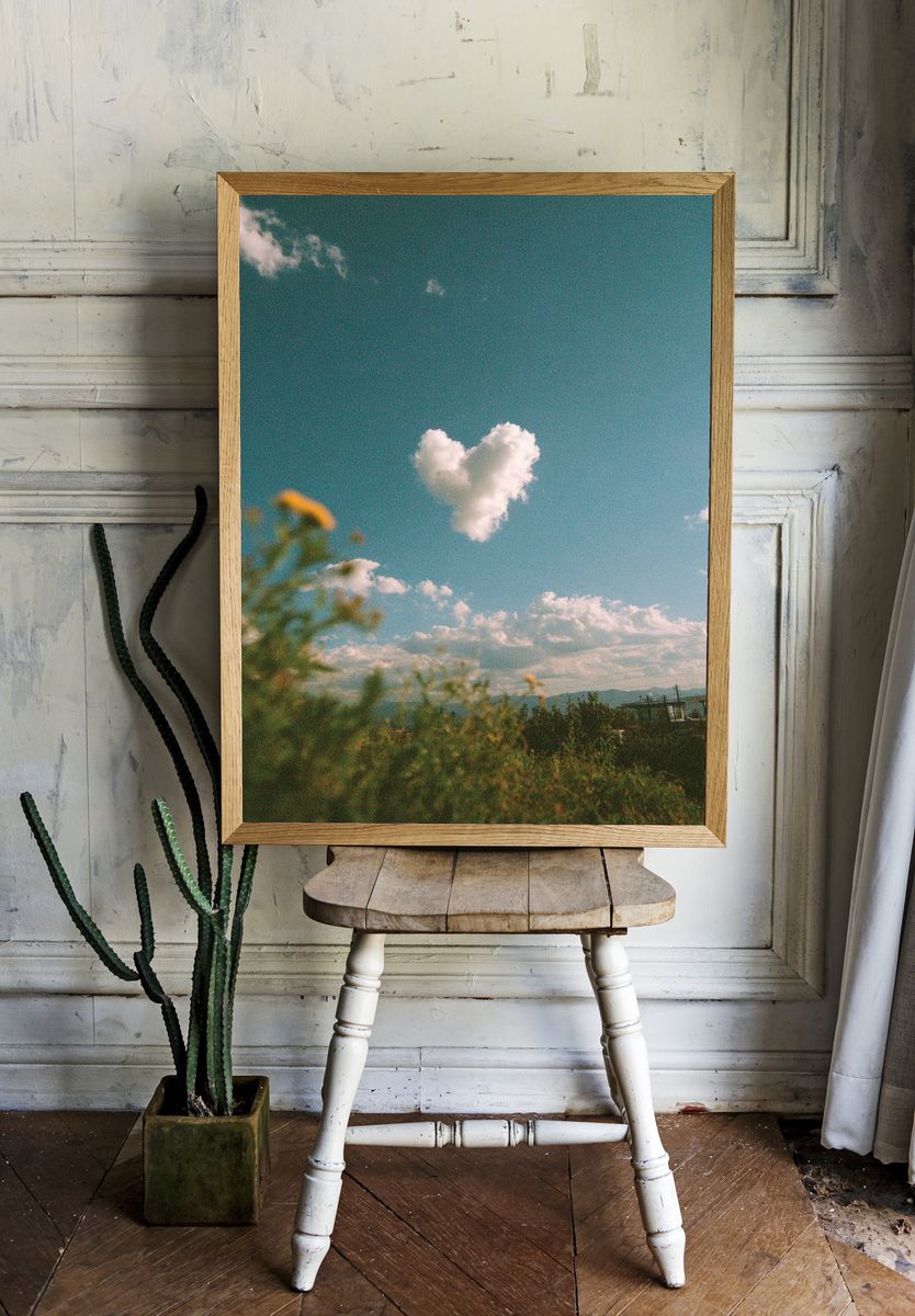 Heart Cloud Sky Photography Poster. room preview