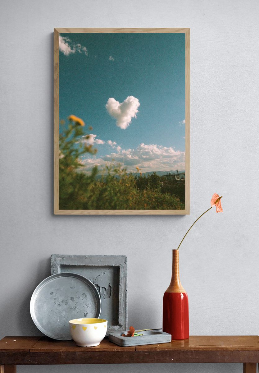 Heart Cloud Sky Photography Poster. — room view 3