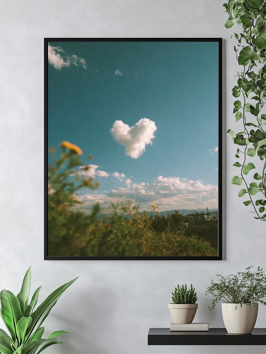 Heart Cloud Sky Photography Poster. — room view 4