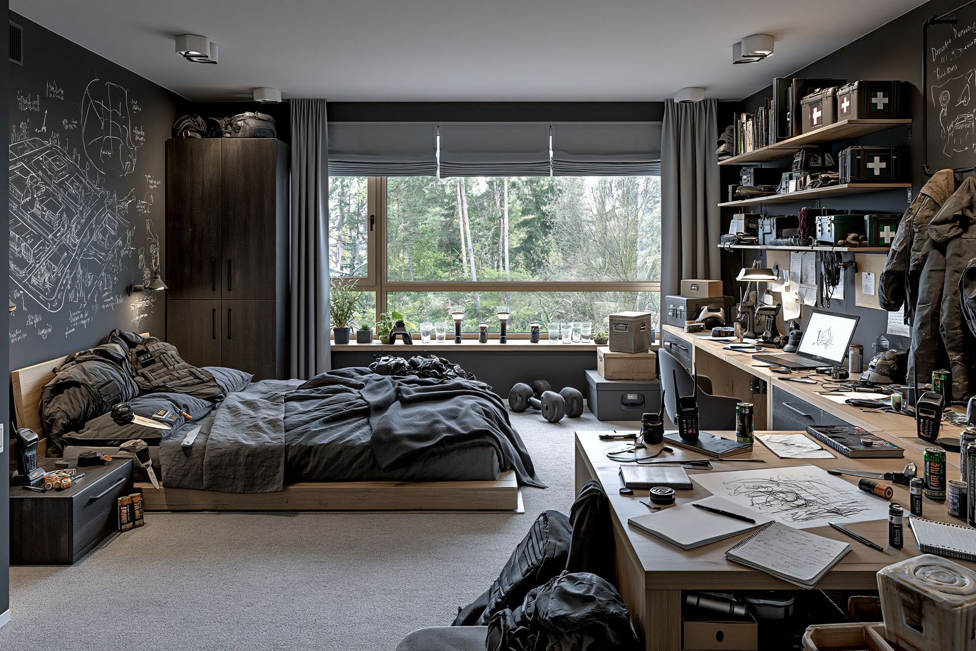 Tactical Bedroom Interior Photography Print. poster — photography art