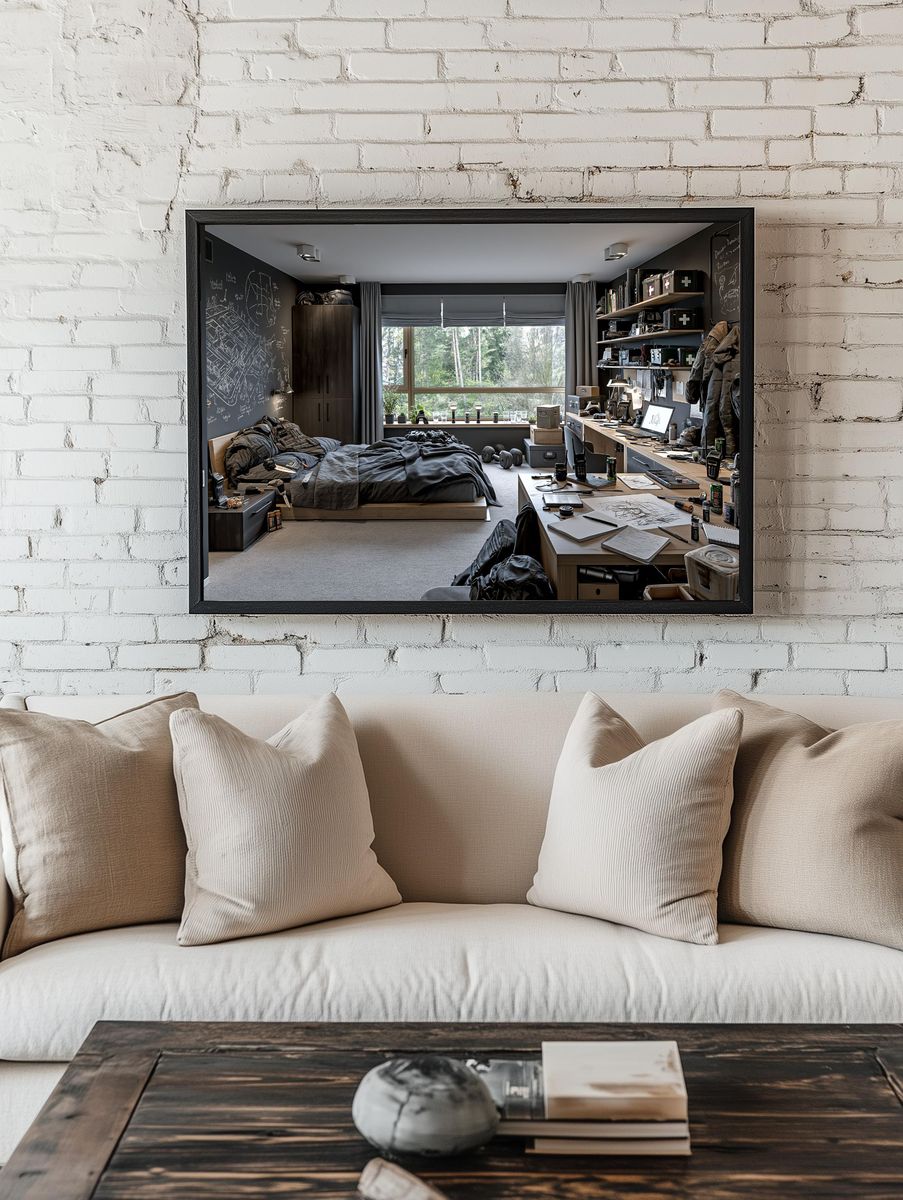 Tactical Bedroom Interior Photography Print. room preview