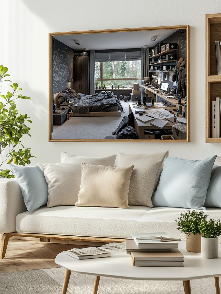 Tactical Bedroom Interior Photography Print. — room view 2